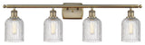 Ballston-Bridal Veil 4-Light 35" Bath Vanity Light, Antique Brass, Clear