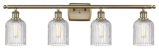 Ballston-Bridal Veil 4-Light 35" Bath Vanity Light, Antique Brass, Clear