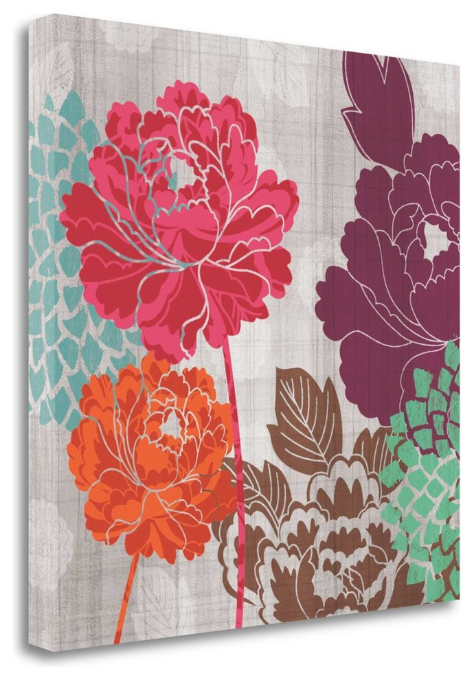 "Peony Patterns I" By Tandi Venter, Giclee Print on Gallery Wrap Canvas