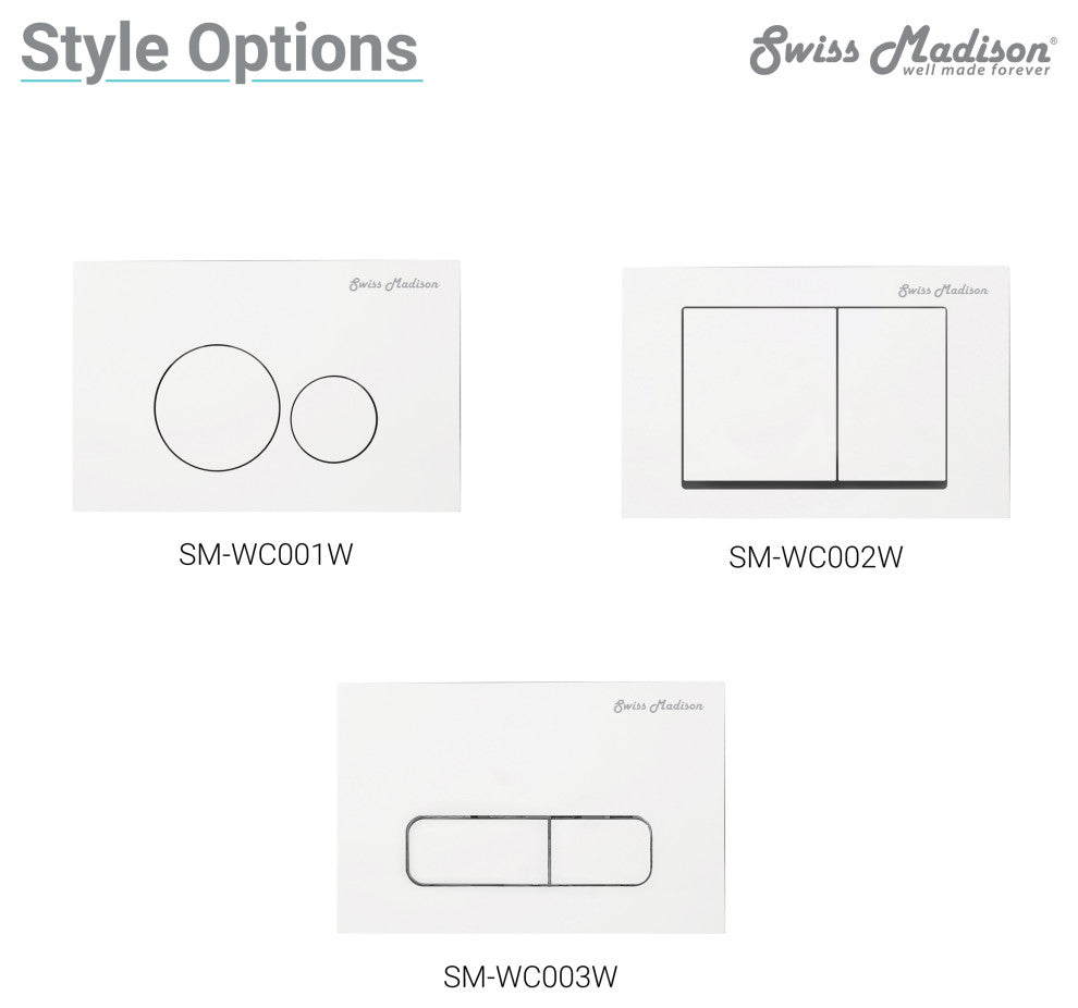Wall Mount Dual Flush Actuator Plate, White