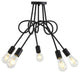 5-Light Flush Mount Light Modern Industrial Sputnik Ceiling Lighting, Black