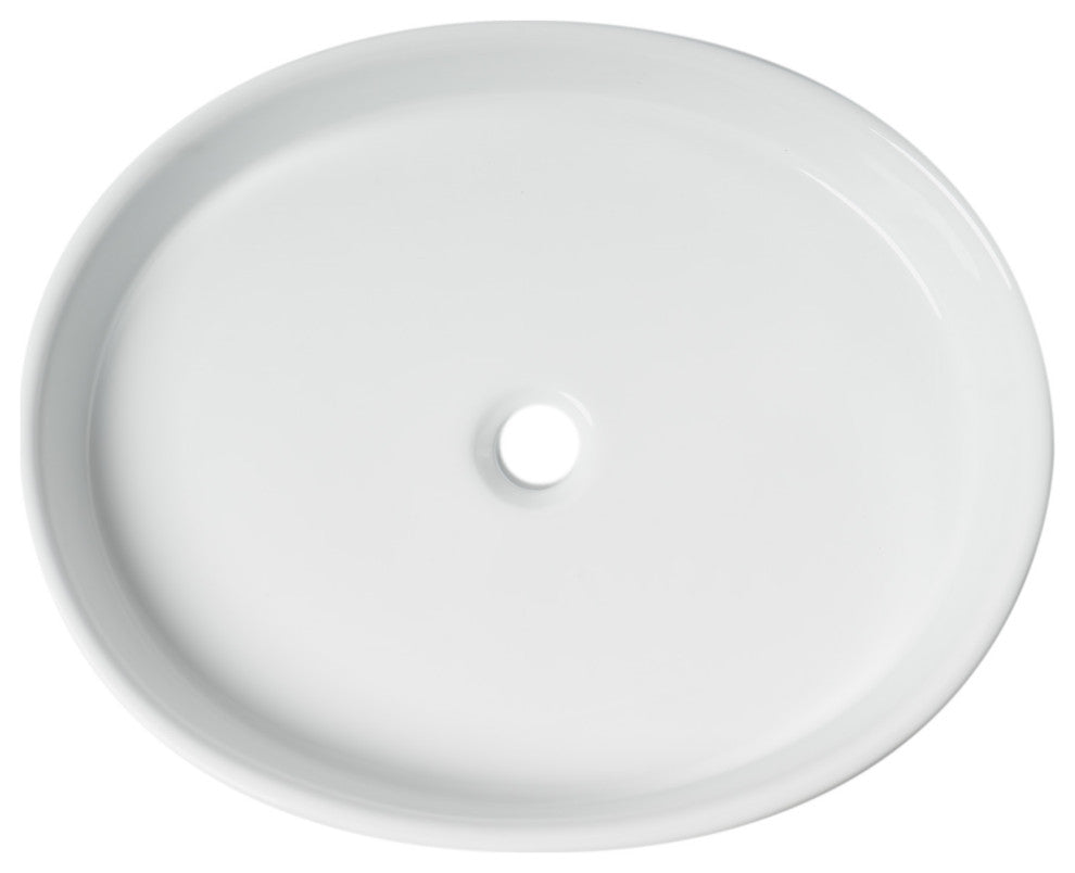 Alfi Brand Abc911 White 22" Oval Above Mount Ceramic Sink
