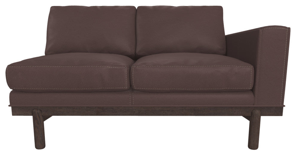 Cantor Right Arm Leather Sofa, Finish: Ebony, Leather: Chia