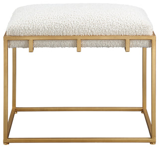 Paradox Small Gold and White Shearling Bench