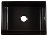 Austen Matte Black Fireclay 24" Single Bowl Farmhouse Undermount Sink
