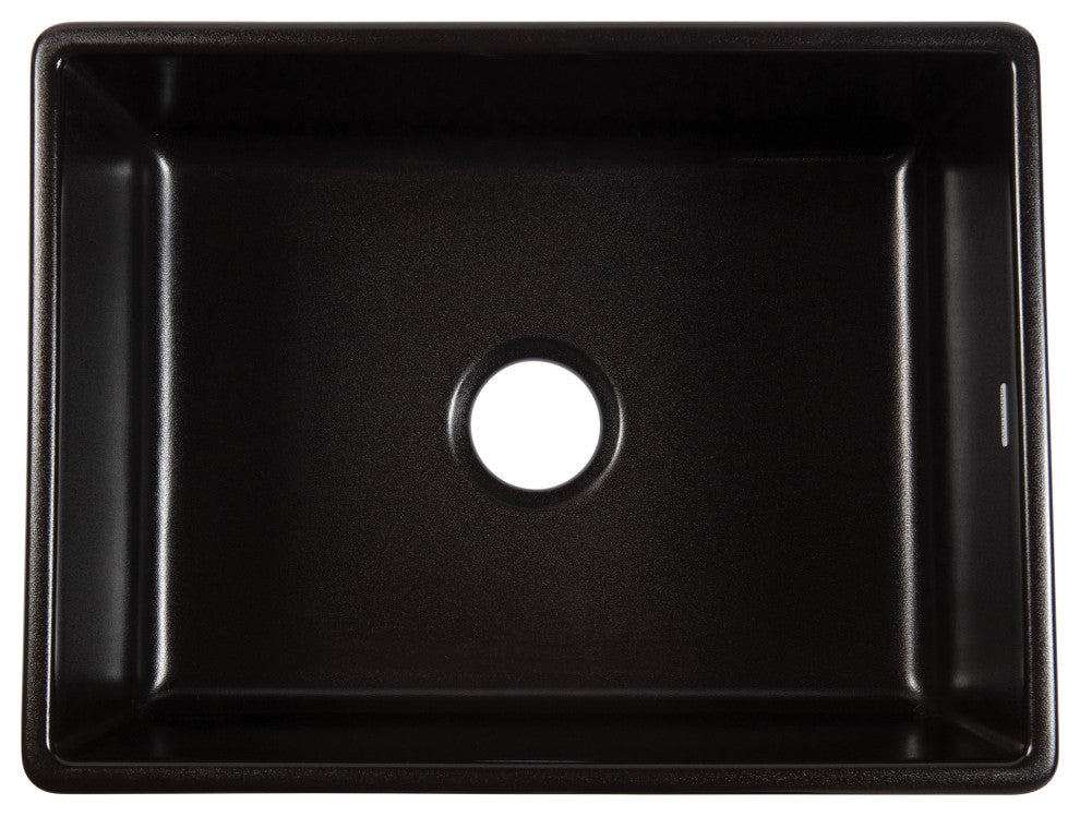 Austen Matte Black Fireclay 24" Single Bowl Farmhouse Undermount Sink
