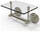 Que New Two Post Toilet Tissue Holder with Glass Shelf, Polished Nickel