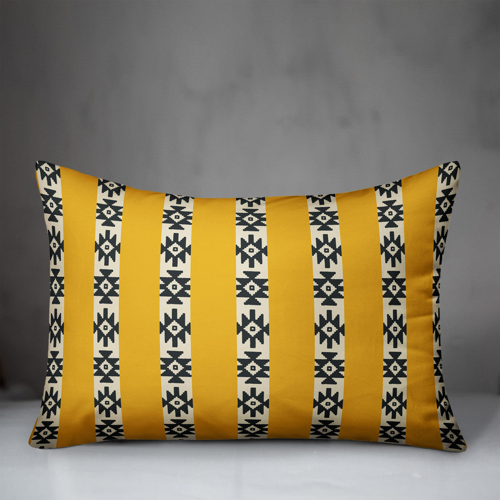 Southwestern Pattern in Yellow Throw Pillow