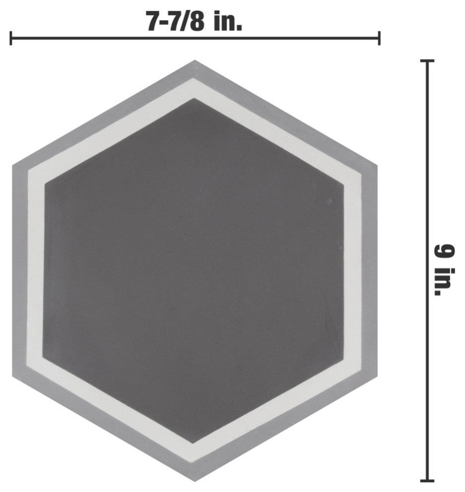 Cemento Hex Holland Strait Cement Floor and Wall Tile