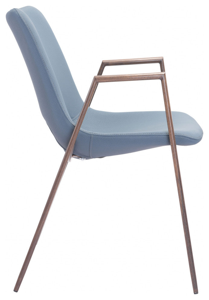 Set of Two Gray Retro Modern Funk Dining Chairs