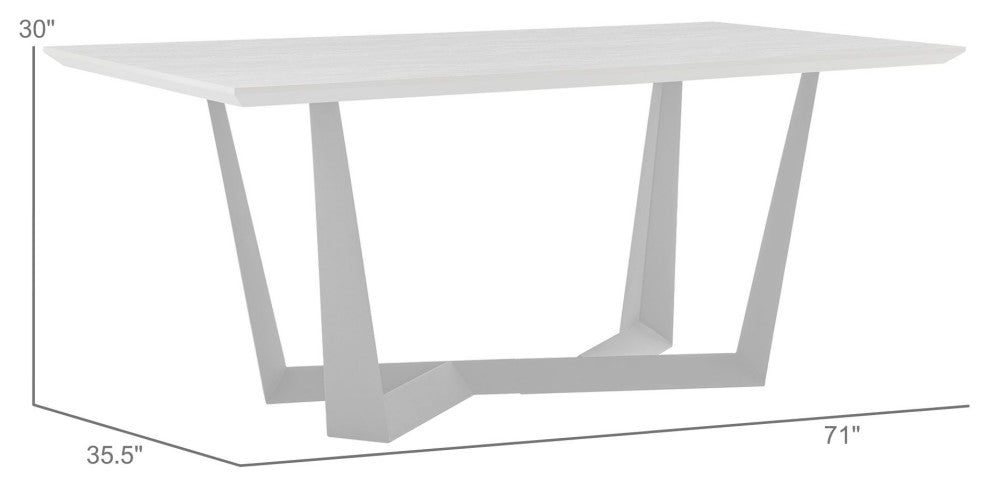 Radford Gray Rectangular Dining Table With Black Finish, Dark Gray