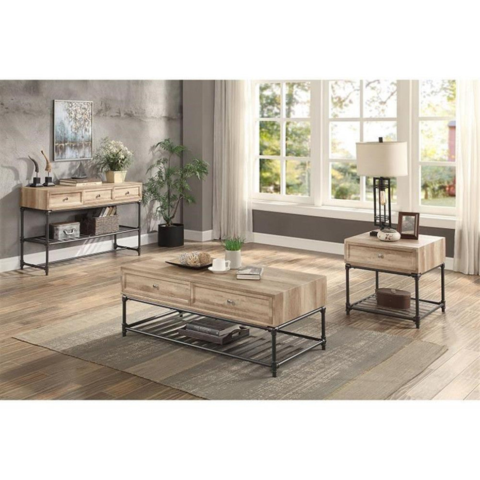 Lv00748, Coffee Table, Oak and Sandy Black Finish, Brantley