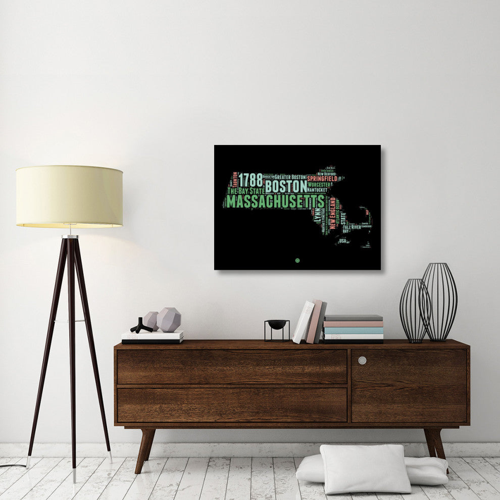 "Massachusetts Word Cloud 1" Fine Art Print