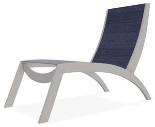 Dune Sling Stackable Outdoor Hydro-Lounge Chaise, Collect Indigo/Warm Gray