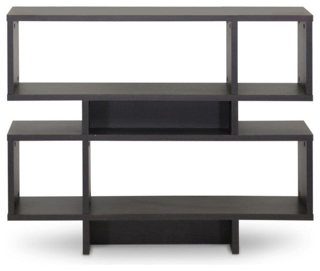 Baxton Studio Cassidy 4-Level Dark Brown Modern Bookshelf