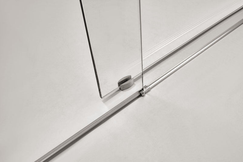 56"“60"Wx76" Frameless Sliding Shower Door With Clear Glass, Brushed Nickel