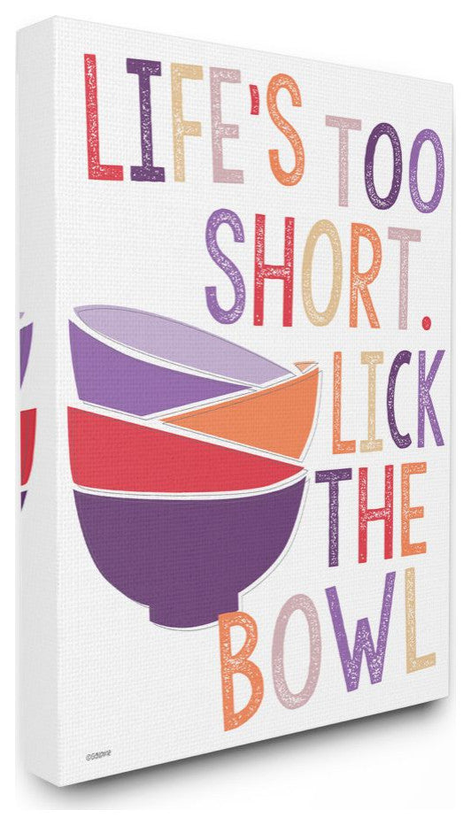 Lick The Bowl Funny Word Colorful Kitchen Dining Room, 16"x20"