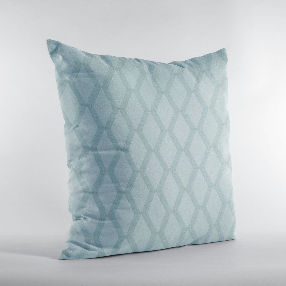 Serenity Diamond Shiny Fabric With Embroidery Luxury Throw Pillow, 22"x22"