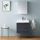 Valencia 24" Dark Slate Gray Wall Hung Vanity Set, Cabinet, Faucet, FFT3071BN