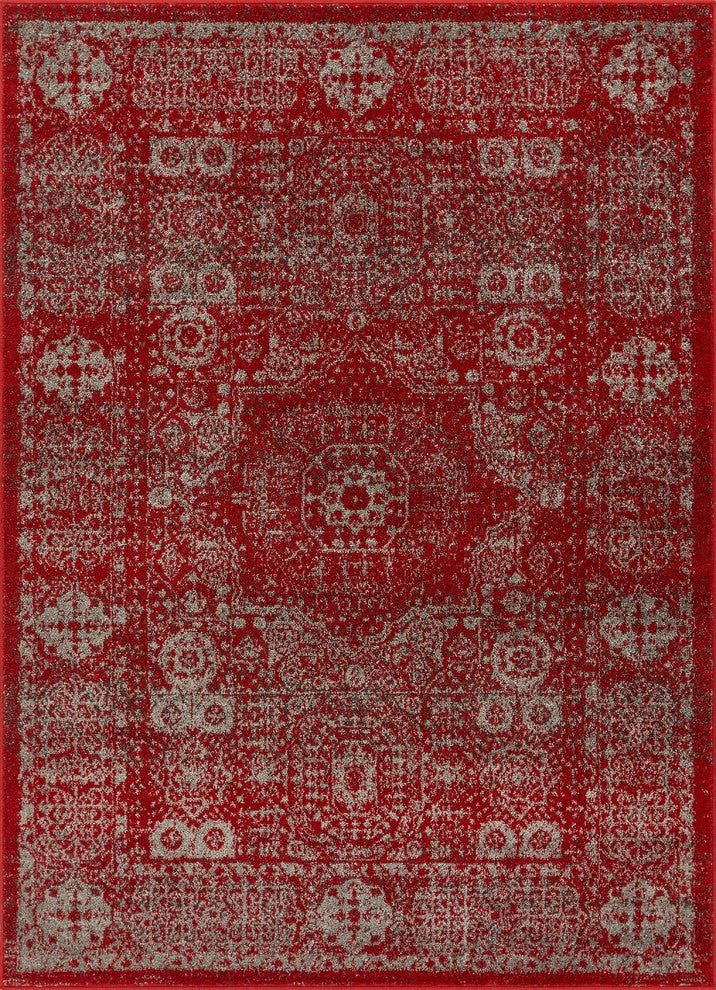 Well Woven Serenity Millie Traditional Vintage Medallion Red Area Rug SE-10