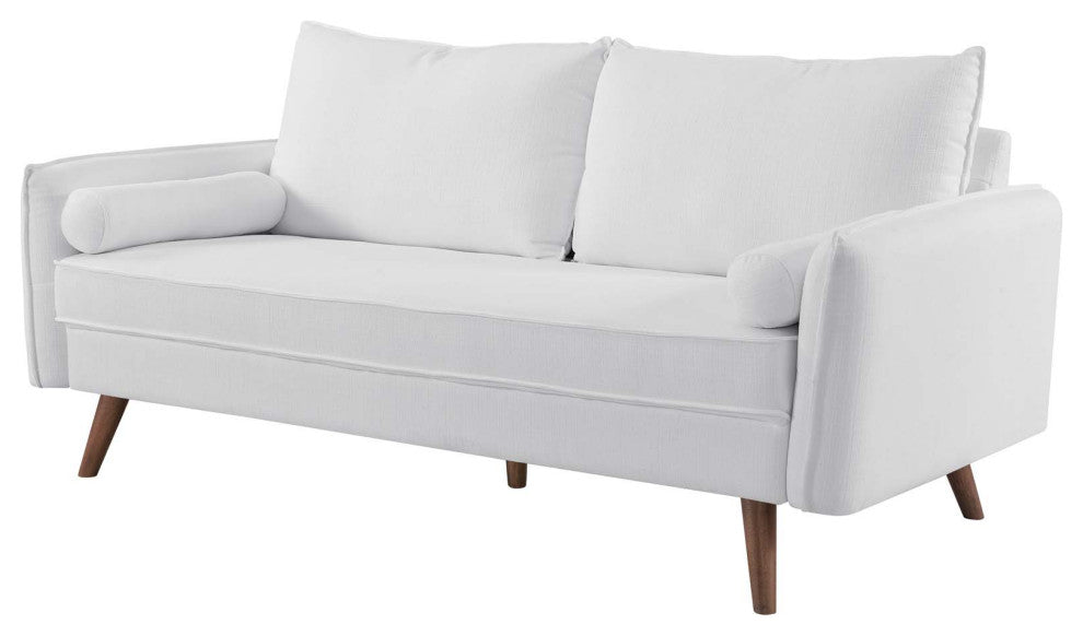 Loveseat and Sofa Set, Fabric, White, Modern, Living Lounge Hotel Hospitality