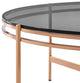 Modrest Bradford Modern Smoked Glass and Rosegold Coffee Table