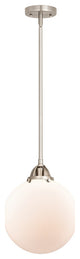 Beacon Mini Pendant, Brushed Satin Nickel, Matte White, Matte White