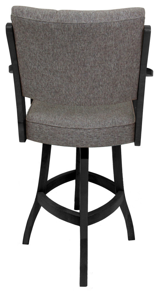 Swivel Counter Wood Bar Stool Casa on S-Base, Mojave Grey - Dark Grey, 26"