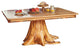 Hickory Log Stump-Base Table, All Hickory, 42" X 72"