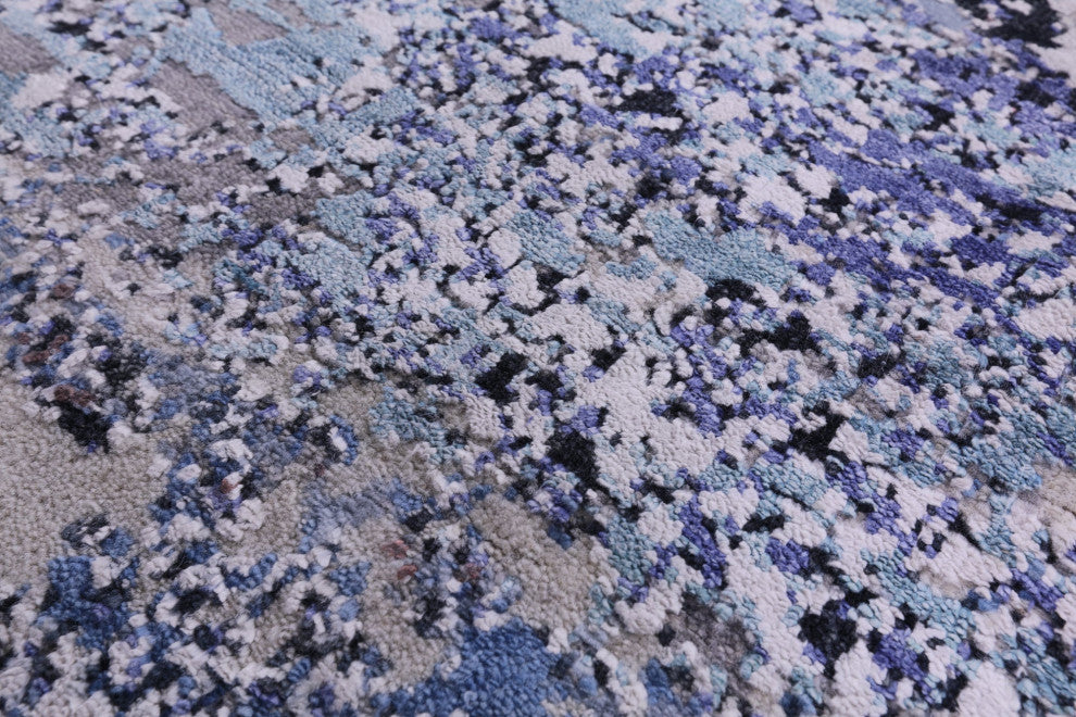 Wool & Silk Modern Hand Knotted Rug 7' 11" X 10' 2" - Q14877