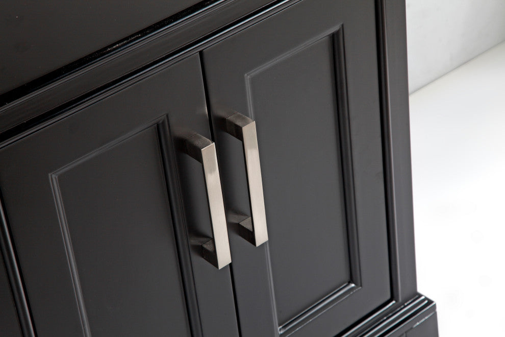 Vanity Art Bathroom Vanity Set With Engineered Marble Top, 30", Espresso, Standard Mirror