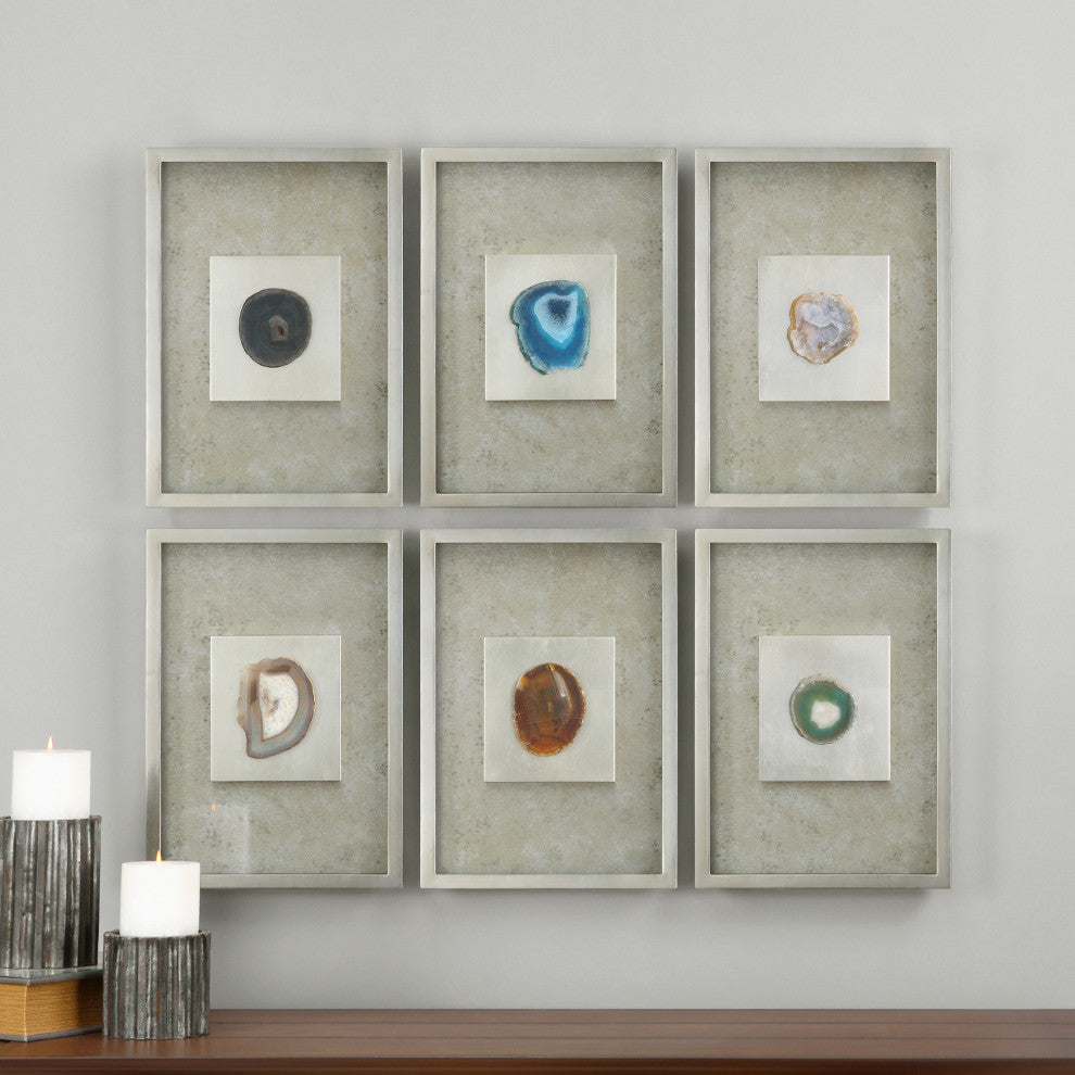 Uttermost 6-Piece Agate Stone Wall Art