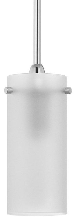 Effimero 1-Light Stem Hung Pendant Lamp, Frosted, Small, Polished Chrome