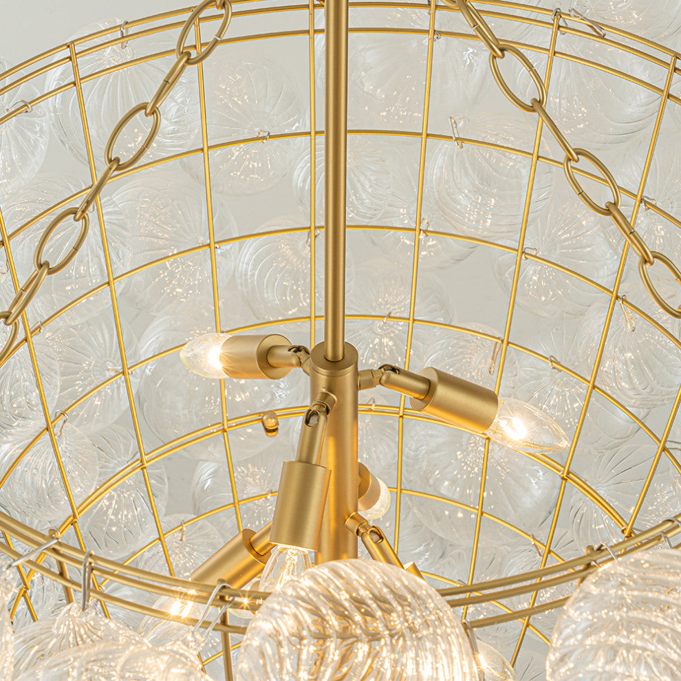 12-Light Modern Cluster Glass Bubble Chandelier