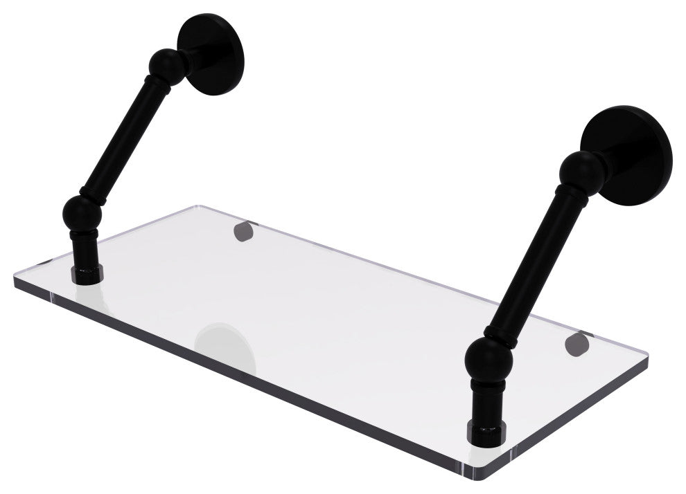 Prestige Skyline 18" Floating Glass Shelf, Matte Black