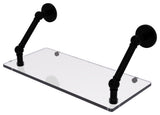 Prestige Skyline 18" Floating Glass Shelf, Matte Black