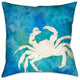 Laural Home Blue Crab Splash 18" X 18" Indoor Decorative Pillow