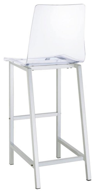 Pemberly Row 5-Piece Modern Glass & Metal Bar Set in Clear and Chrome