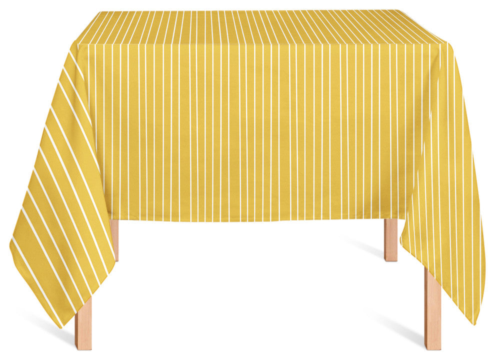 Loose Lines Yellow 58x58 Tablecloth