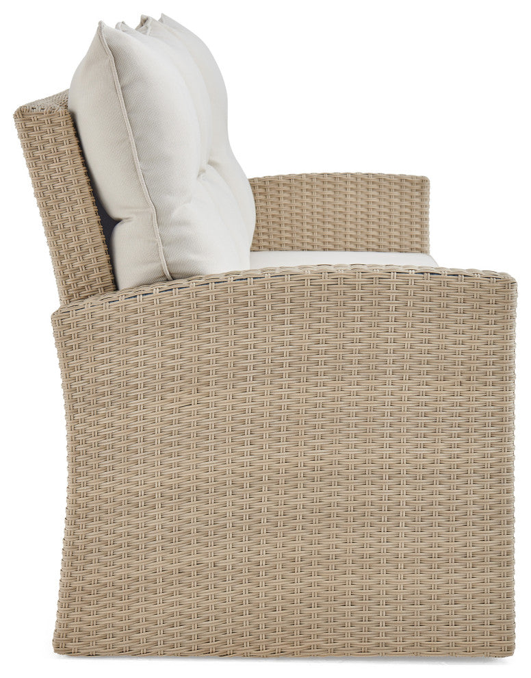Canaan All-Weather Wicker Deep-Seat Set With Sofa, 2 Arm Chairs and 57"L Table