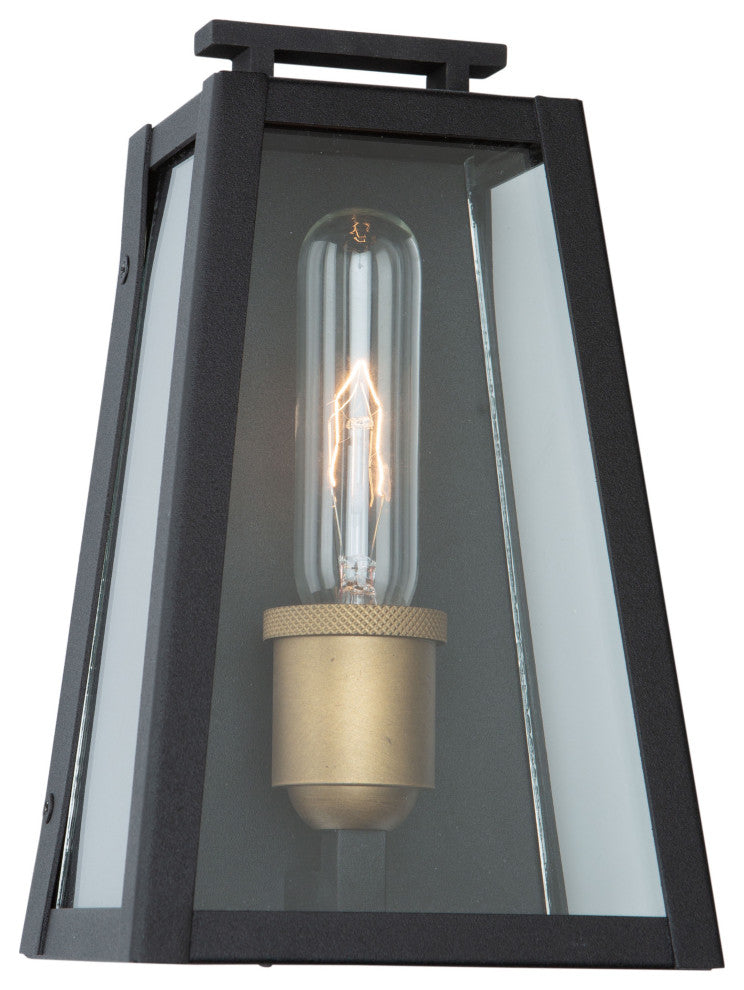 Charlestown Small Outdoor 1 Light Wall Light, Black