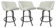 Joey Swivel Metal Stools, Set of 3, White, Gray, 30"