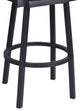 26" Vintage Black on Black Faux Leather Rectangular Swivel Barstool