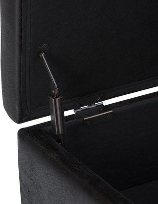 Owen Coffee Table Storage Ottoman, Distressed Black