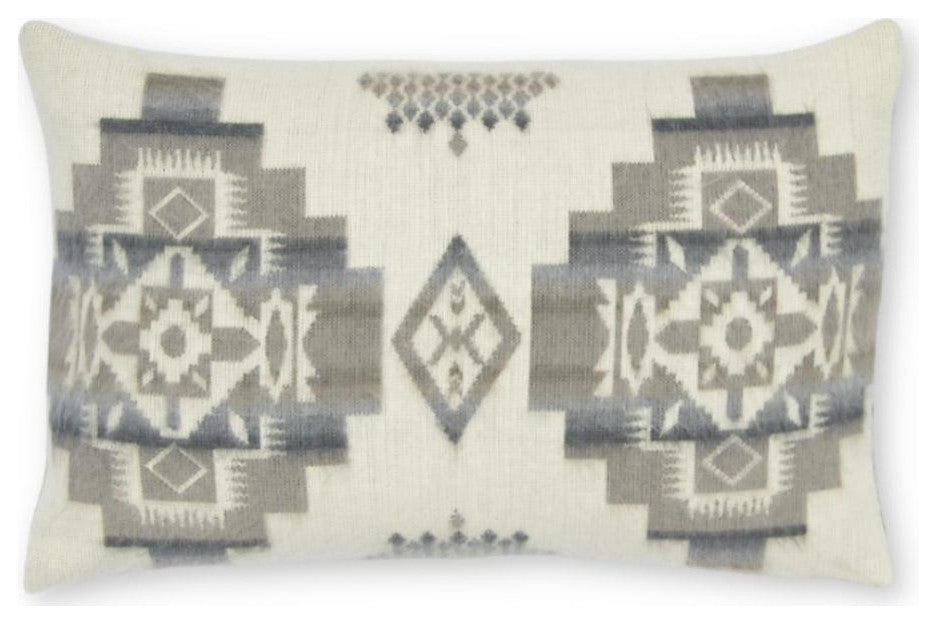 Ultra Soft Light Gray Southwest Handmade Lumbar Pillow Cover