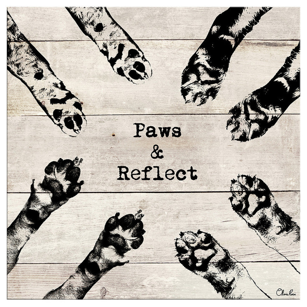 Ready2HangArt 'Paws Reflect' Wrapped Canvas Pet Wall Art, 30"x30"