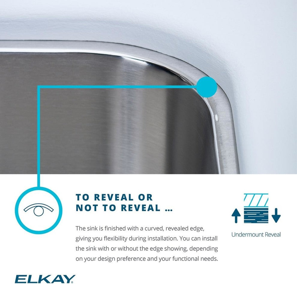 Elkay SCUH1012SH ELKAY RESIDENTIAL1 Basin Undermount Bar Sink Hammered Mirror