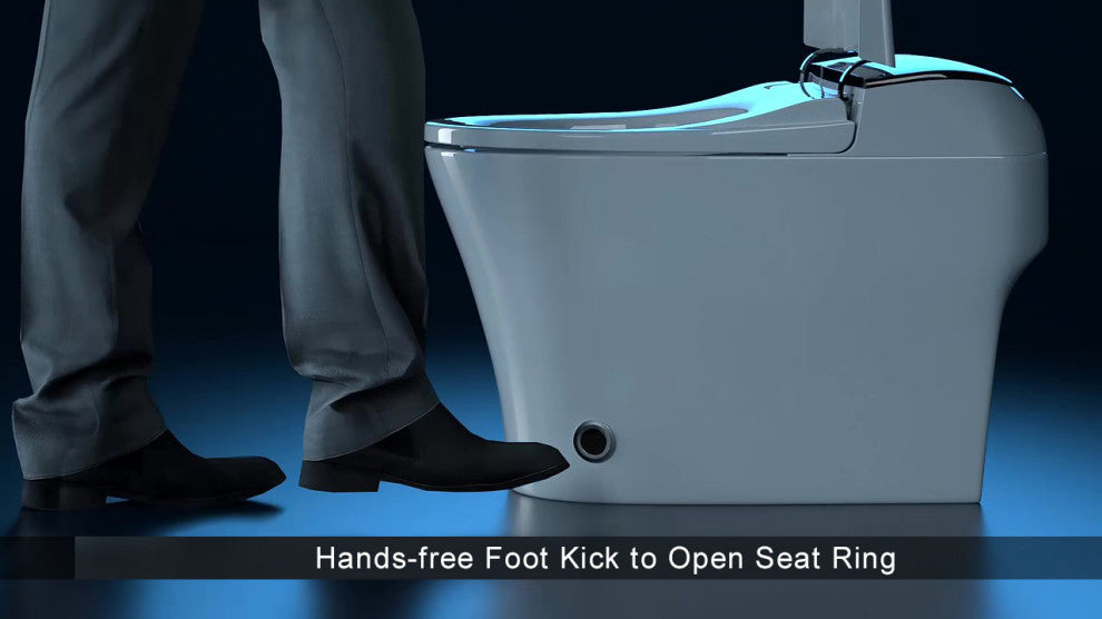 EUROTO Newest 2022 One-Piece Smart Toilet Bidet Dual Flush Foot Sensor
