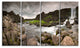 Dramatic Oxarafoss Waterfalls, Abstract Art on Canvas, 48"x28", 4 Panels