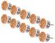 Mascot Hardware Cupbpard Ceramic Knob with Orange Floral Design - Pack of 10